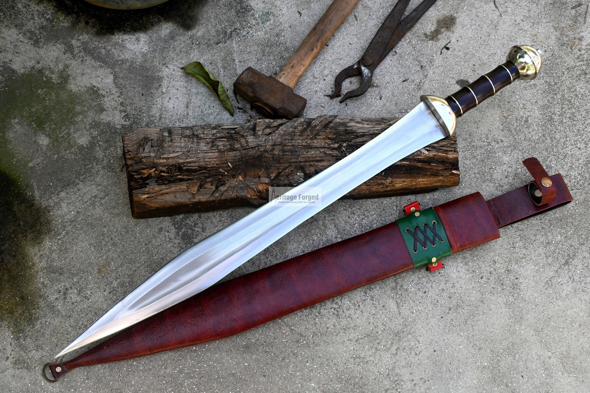 GLADIUS SWORD /22 inches long Blade Hand Forged Sword/ Gladius Machete/Handmade from Leaf spring of Truck-Balance water tempered/Sharp