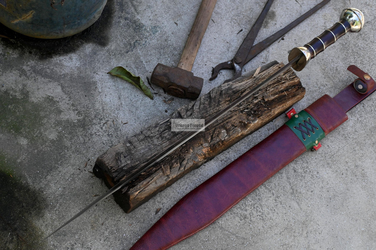 GLADIUS SWORD /22 inches long Blade Hand Forged Sword/ Gladius Machete/Handmade from Leaf spring of Truck-Balance water tempered/Sharp