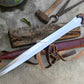 BRONZE AGE SWORD/25 inches Long Blade hand forged Sword/Leaf spring of truck/Rosewood Handle/Sharpen/Tempered/Ready to use/knife/knives