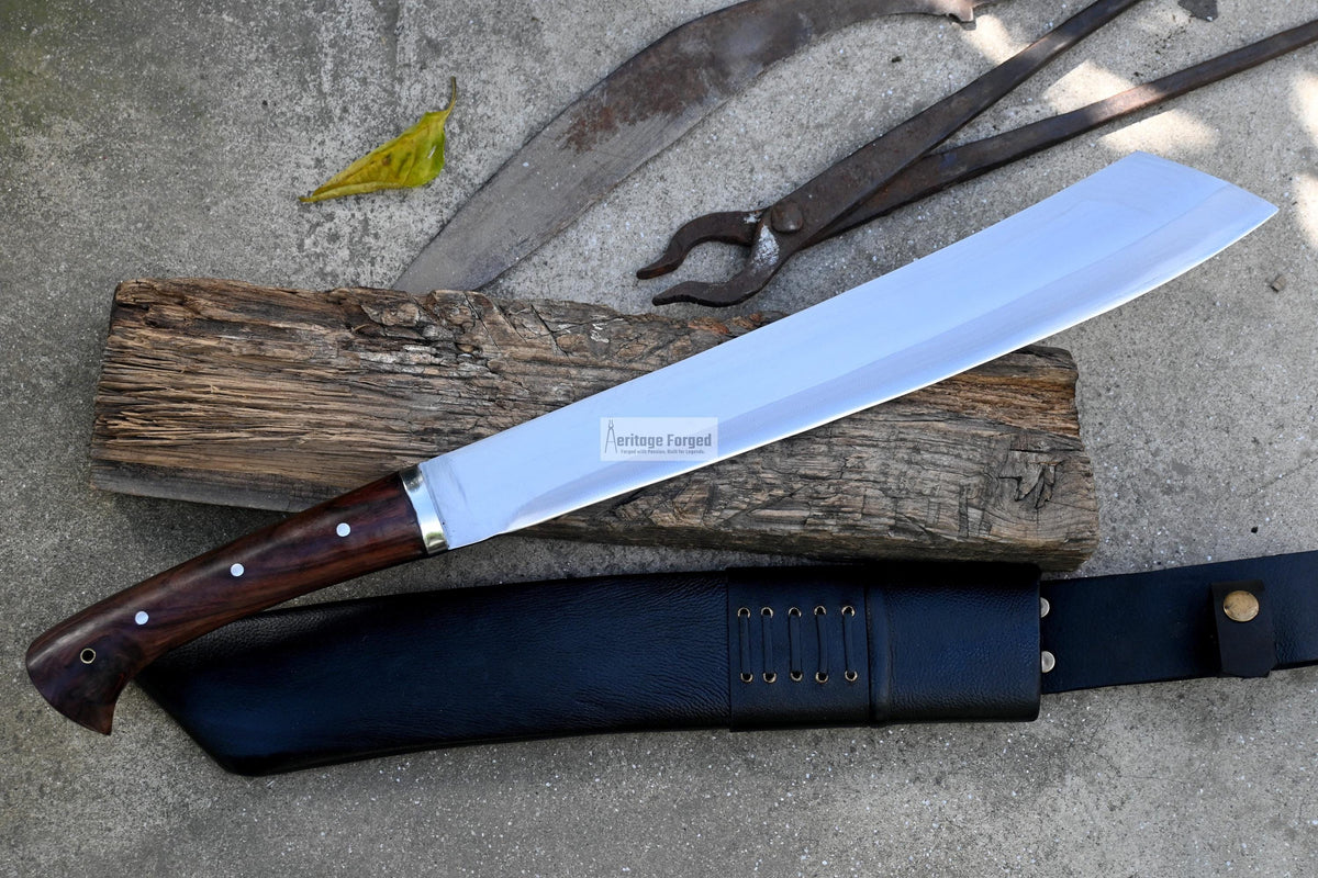 PARANG MACHETE / Large Jungle Machete/16 inches Long Blade Heavy duties machete/ Full tang/ Leaf spring of truck/ Tempered/Sharpen/Working