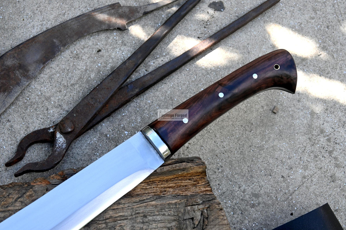 PARANG MACHETE / Large Jungle Machete/16 inches Long Blade Heavy duties machete/ Full tang/ Leaf spring of truck/ Tempered/Sharpen/Working