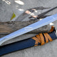 SCIMITAR SWORD/29 inches Long Blade hand forged Sword/Leaf spring of truck/Rosewood Handle/Sharpen/Tempered/Ready to use/knife/knives