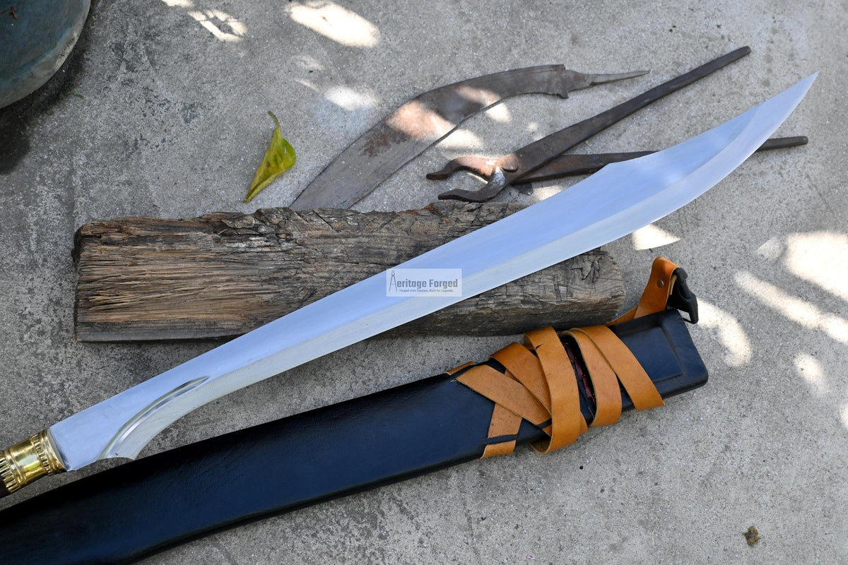 SCIMITAR SWORD/29 inches Long Blade hand forged Sword/Leaf spring of truck/Rosewood Handle/Sharpen/Tempered/Ready to use/knife/knives