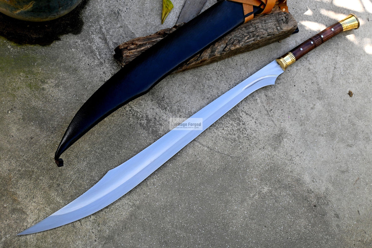 SCIMITAR SWORD/29 inches Long Blade hand forged Sword/Leaf spring of truck/Rosewood Handle/Sharpen/Tempered/Ready to use/knife/knives