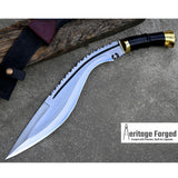 KUKRI MACHETE / Large Jungle Machete/ 16 inches Long Blade Heavy duties khukuri / Full tang/ Leaf spring of truck/ Tempered/Sharpen/Working