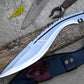 KUKRI MACHETE / Large Jungle Machete/ 16 inches Long Blade Heavy duties khukuri / Full tang/ Leaf spring of truck/ Tempered/Sharpen/Working