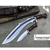 KUKRI MACHETE / Large Jungle Machete/ 15 inches Long Blade Heavy duties khukuri / Full tang/ Leaf spring of truck/ Tempered/Sharpen/Working