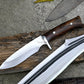 KUKRI MACHETE / Large Jungle Machete/ 15 inches Long Blade Heavy duties khukuri / Full tang/ Leaf spring of truck/ Tempered/Sharpen/Working