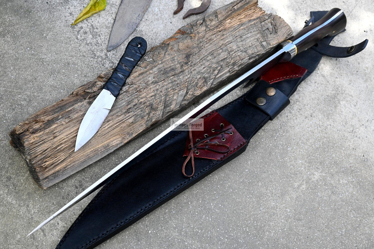 KUKRI MACHETE / Large Jungle Machete/ 18 inches Long Blade Heavy duties khukuri / Full tang/ Leaf spring of truck/ Tempered/Sharpen/Working