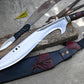 KUKRI MACHETE / Large Jungle Machete/ 18 inches Long Blade Heavy duties khukuri / Full tang/ Leaf spring of truck/ Tempered/Sharpen/Working
