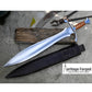 CELTIC LEAF SWORD / 21 inches Long Blade hand forged Sword/Leaf spring of truck/White wood Handle/Sharpen/Tempered/Ready to use/knife/knives