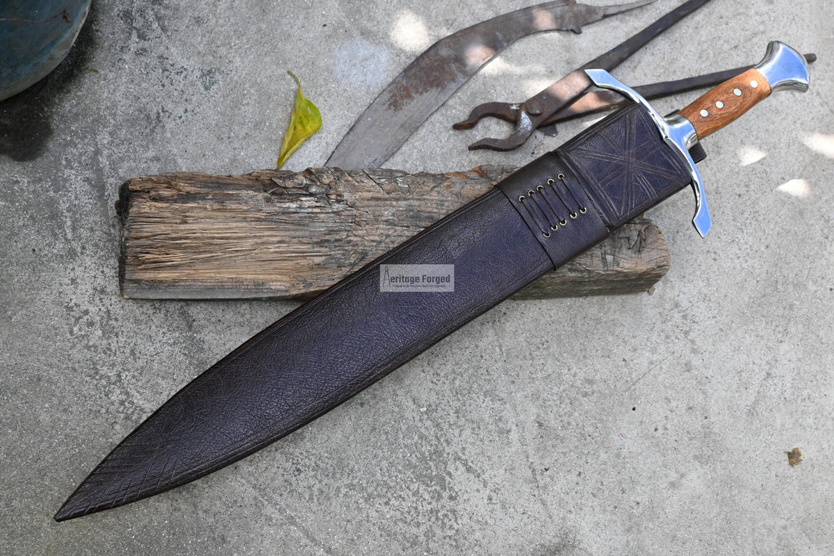 CELTIC LEAF SWORD / 21 inches Long Blade hand forged Sword/Leaf spring of truck/White wood Handle/Sharpen/Tempered/Ready to use/knife/knives
