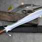 CELTIC LEAF SWORD / 21 inches Long Blade hand forged Sword/Leaf spring of truck/White wood Handle/Sharpen/Tempered/Ready to use/knife/knives