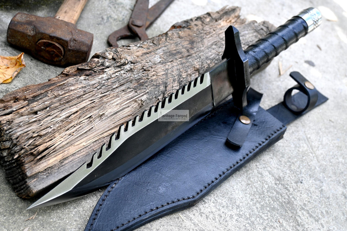 RAMBO PART II / Rambo first Blood knife/ Hand forged knife/Made from leaf spring/ Tempered/ Sharpen/Ready to use /Movie knife /hunting