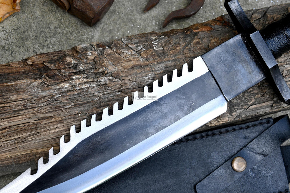 RAMBO PART II / Rambo first Blood knife/ Hand forged knife/Made from leaf spring/ Tempered/ Sharpen/Ready to use /Movie knife /hunting