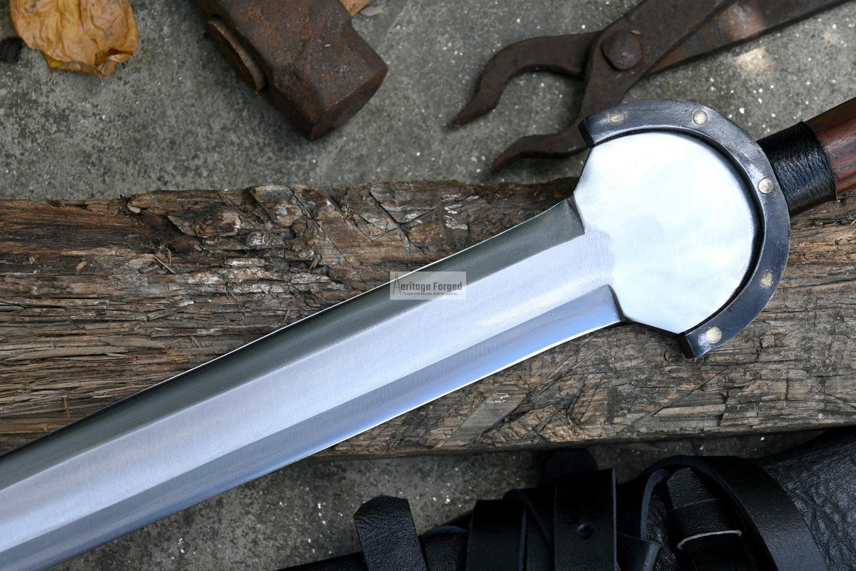 GREEK XIPHOS/ 24 inches Long Blade hand forged historical Sword/Leaf spring of truck/Wooden Handle/Custom forged sword