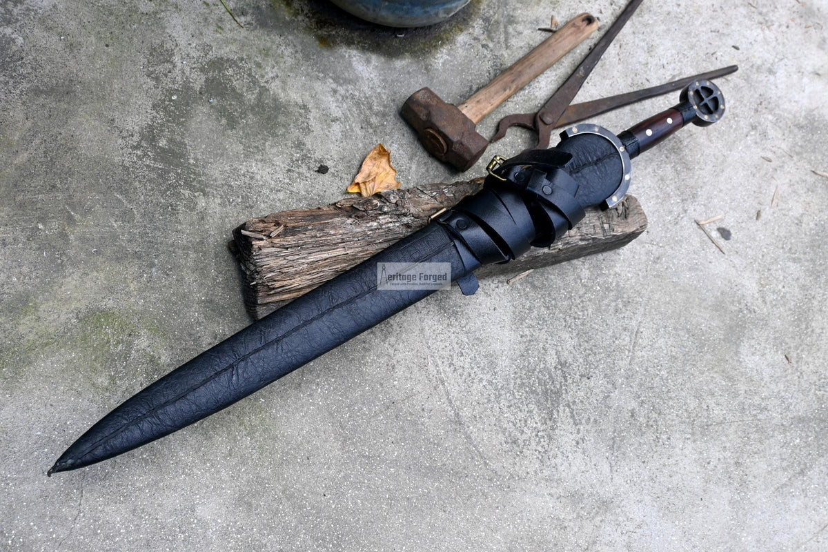 GREEK XIPHOS/ 24 inches Long Blade hand forged historical Sword/Leaf spring of truck/Wooden Handle/Custom forged sword