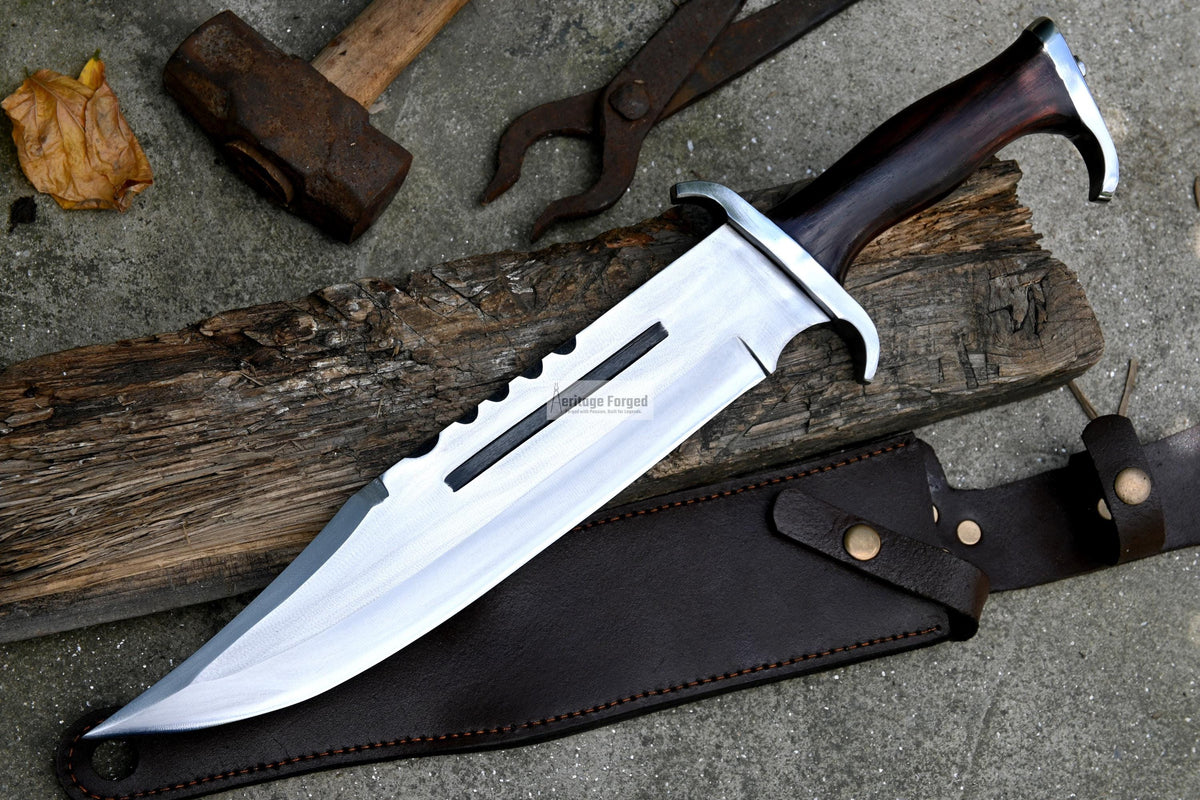 RAMBO III KNIFE/ Rambo 3 knife/ Hand forged knife/Made from leaf spring/ Tempered/ Sharpen/Ready to use /Movie knife /hunting