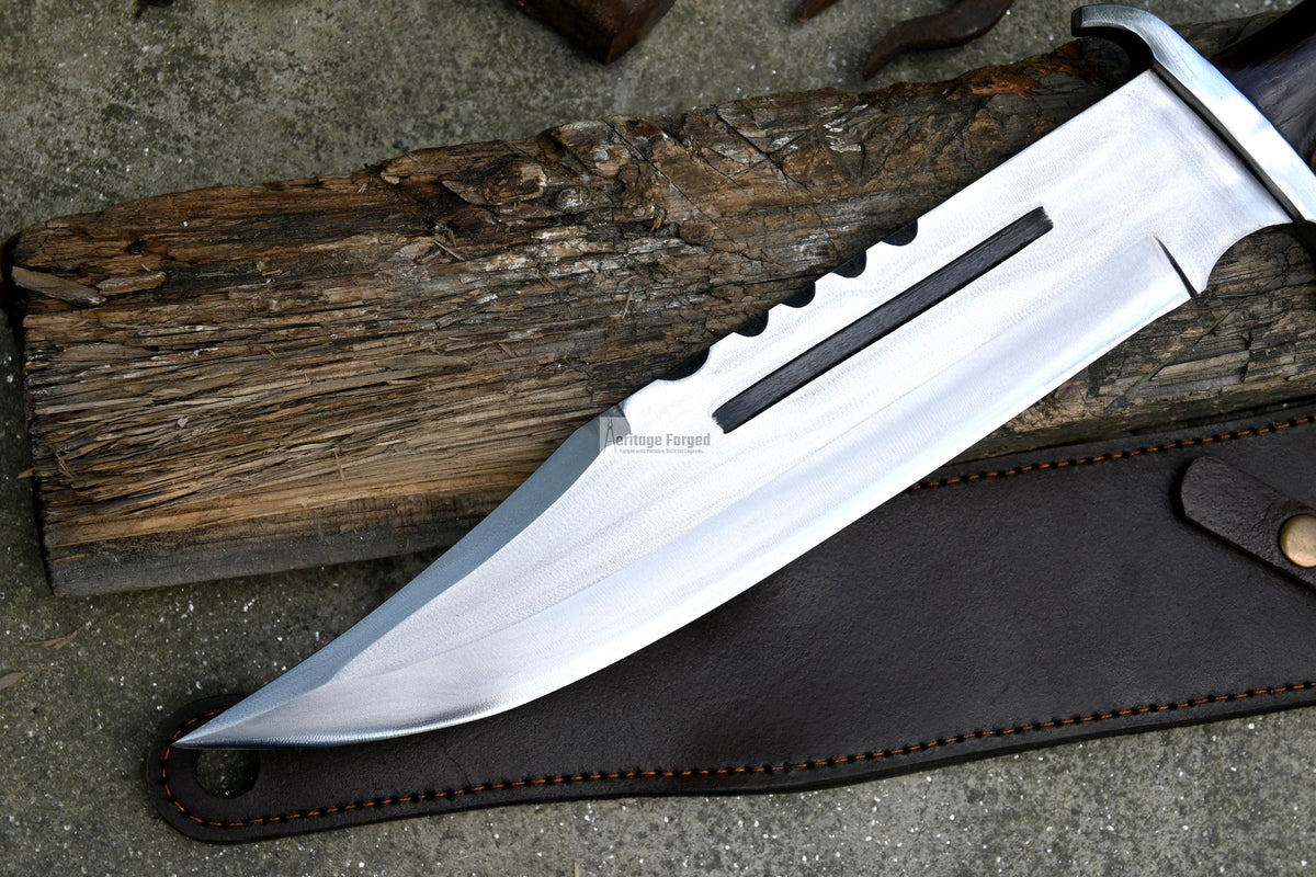RAMBO III KNIFE/ Rambo 3 knife/ Hand forged knife/Made from leaf spring/ Tempered/ Sharpen/Ready to use /Movie knife /hunting