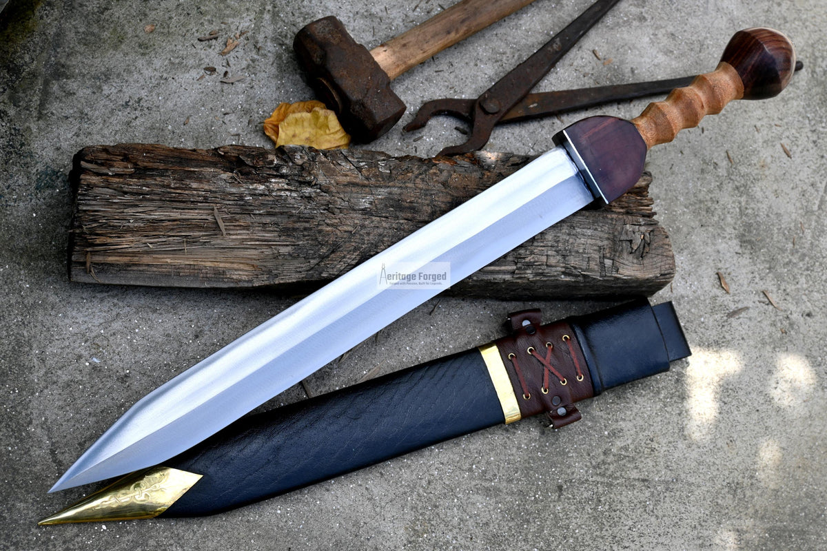 GLADIUS SWORD /20 inches long Blade Hand Forged Sword/ Gladius Machete/Handmade from Leaf spring of Truck-Balance water tempered/Sharp