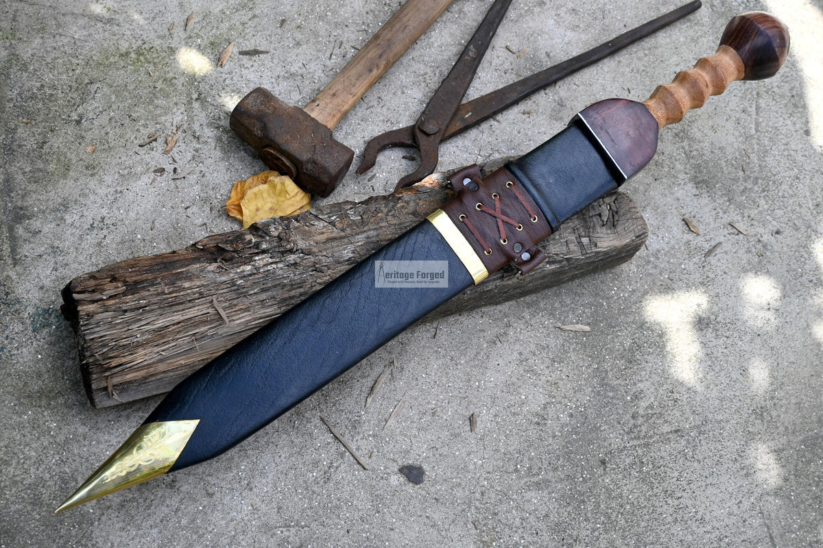 GLADIUS SWORD /20 inches long Blade Hand Forged Sword/ Gladius Machete/Handmade from Leaf spring of Truck-Balance water tempered/Sharp