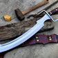 KHOPESH MACHETE/ 19 inches Long Blade hand forged Egyptian  khopesh sword /Leaf spring of truck /Sharpen/Tempered/Ready to use/knife/knives