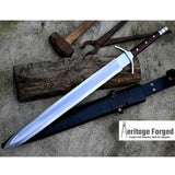 MINI VIKING SWORD/19 inches Long Blade hand forged Sword/Leaf spring of truck/Rosewood Handle/Sharpen/Tempered/Ready to use/knife/knives