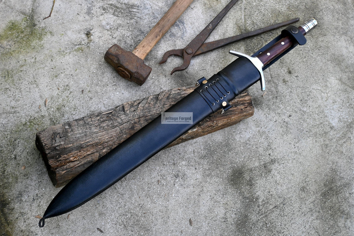 MINI VIKING SWORD/19 inches Long Blade hand forged Sword/Leaf spring of truck/Rosewood Handle/Sharpen/Tempered/Ready to use/knife/knives