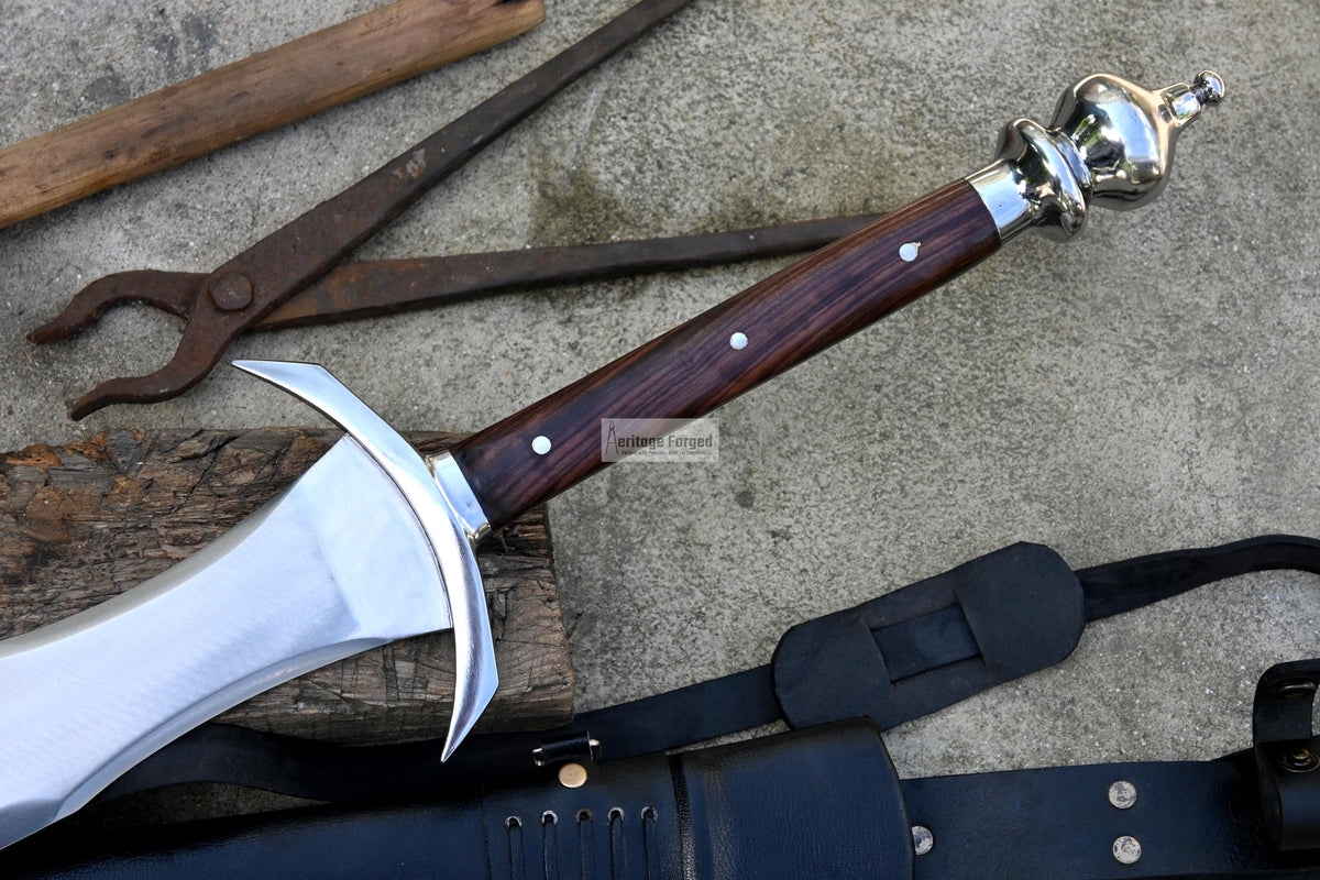 LARGE ACHILLES SWORD/29 inches Long Blade hand forged Sword/Leaf spring of truck/Rosewood Handle/Sharpen/Tempered/Ready to use/knife/knives