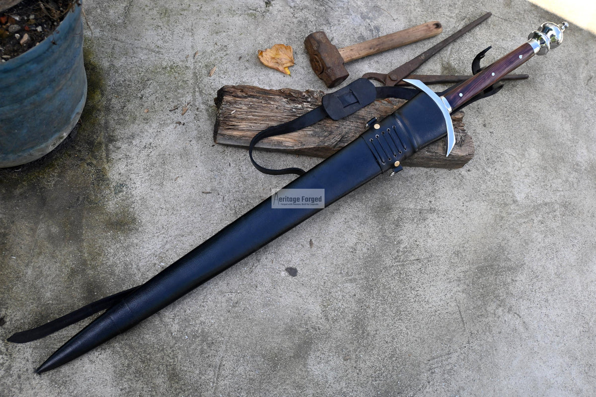 LARGE ACHILLES SWORD/29 inches Long Blade hand forged Sword/Leaf spring of truck/Rosewood Handle/Sharpen/Tempered/Ready to use/knife/knives