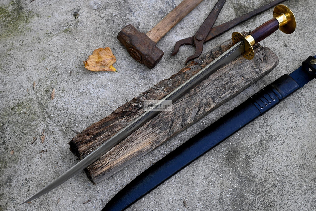 DRAGON TOOTH SWORD/20 inches Long Blade hand forged Sword/Leaf spring of truck/Rosewood Handle/Sharpen/Tempered/Ready to use/knife/knives