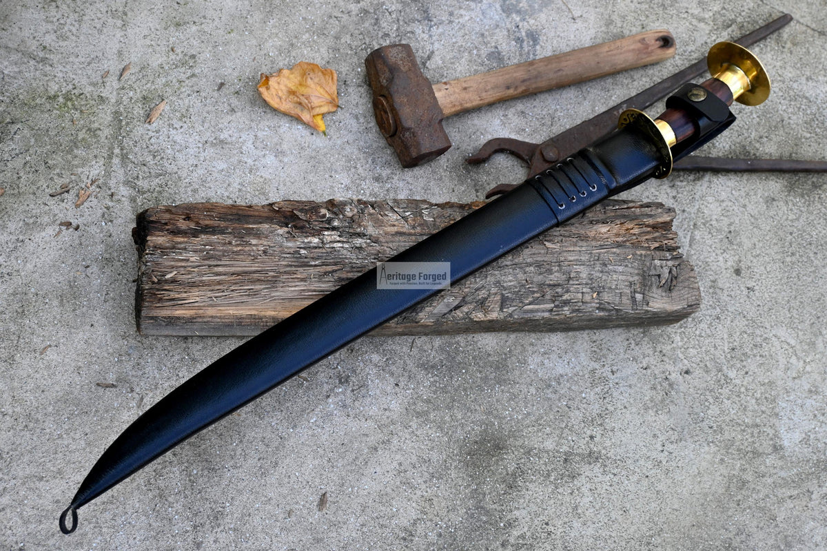 DRAGON TOOTH SWORD/20 inches Long Blade hand forged Sword/Leaf spring of truck/Rosewood Handle/Sharpen/Tempered/Ready to use/knife/knives