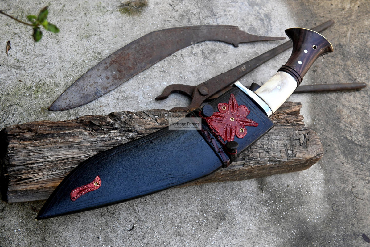 CHIRRA KHUKURI / Large kukri Machete/ 12 inches Long Blade Heavy duties machete/ Full tang/ Leaf spring of truck/ Tempered/Sharpen/Working