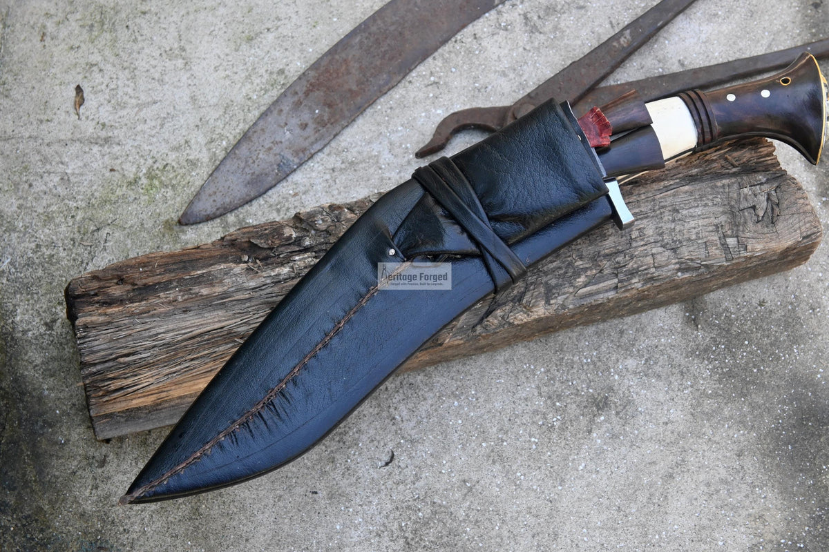 CHIRRA KHUKURI / Large kukri Machete/ 12 inches Long Blade Heavy duties machete/ Full tang/ Leaf spring of truck/ Tempered/Sharpen/Working