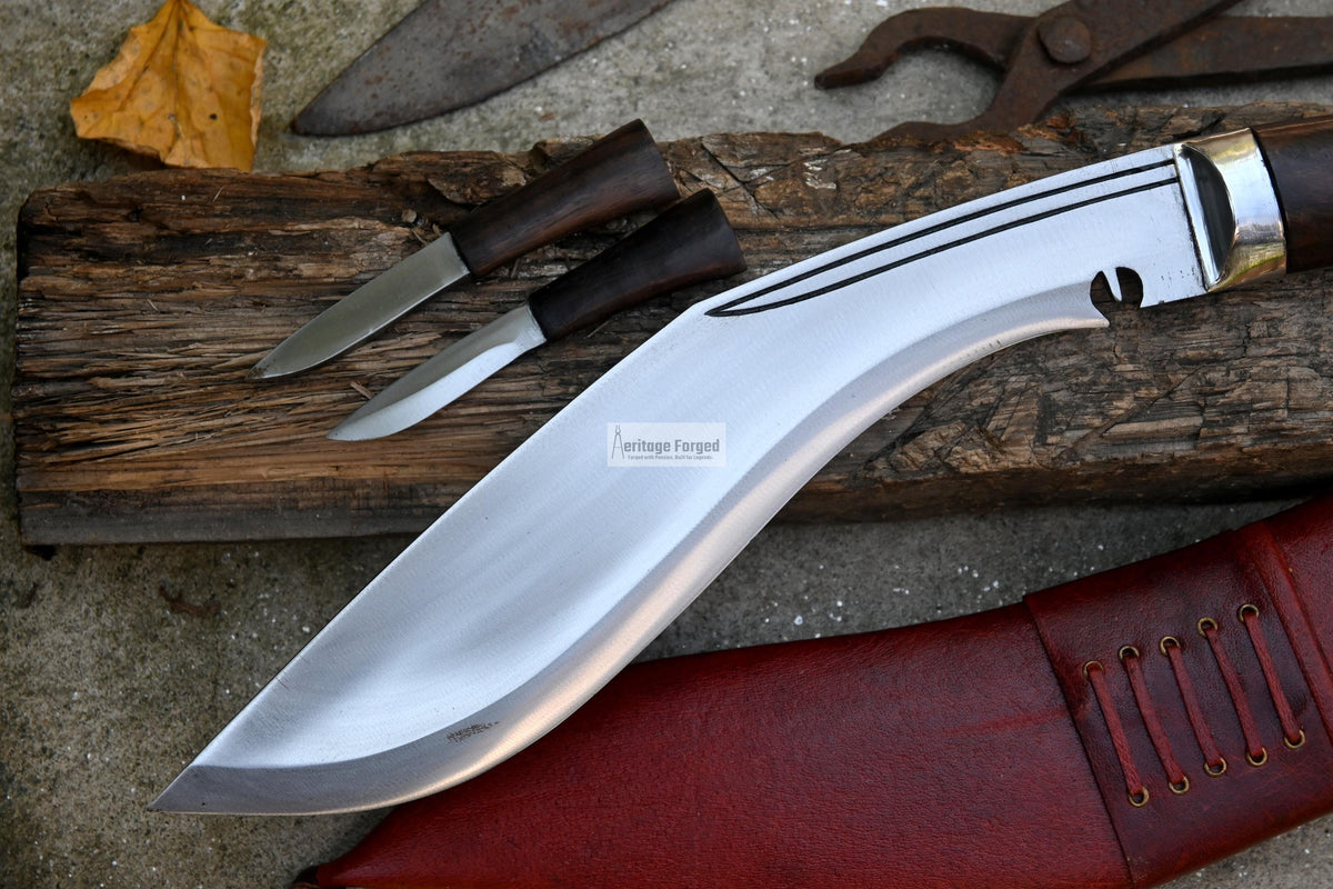 HISTORICAL KHUKURI / kukri Machete/ 12 inches Long Blade Heavy duties machete/ Full tang/ Leaf spring of truck/ Tempered/Sharpen/Working