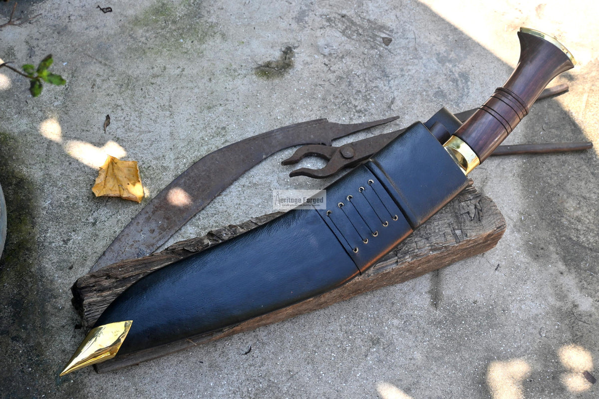 TRADITIONAL KHUKURI / Large kukri Machete/ 18 inches Long Blade Heavy machete/ Full tang/ Leaf spring of truck/ Tempered/Sharpen/Working