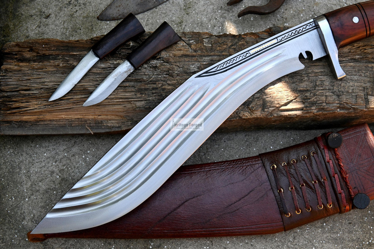 SPECIAL KHUKURI / Large kukri Machete/ 14 inches Long Blade Heavy machete/ Full tang/ Leaf spring of truck/ Tempered/Sharpen/Working
