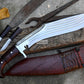 SPECIAL KHUKURI / Large kukri Machete/ 14 inches Long Blade Heavy machete/ Full tang/ Leaf spring of truck/ Tempered/Sharpen/Working