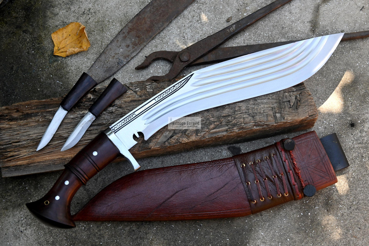 SPECIAL KHUKURI / Large kukri Machete/ 14 inches Long Blade Heavy machete/ Full tang/ Leaf spring of truck/ Tempered/Sharpen/Working