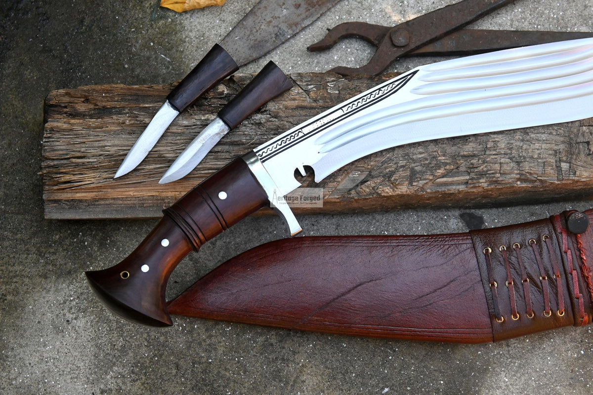 SPECIAL KHUKURI / Large kukri Machete/ 14 inches Long Blade Heavy machete/ Full tang/ Leaf spring of truck/ Tempered/Sharpen/Working