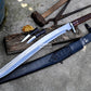 KHUKURI SWORD/ Large kukri Machete/ 21 inches Long Blade Heavy machete/ Full tang/ Leaf spring of truck/ Tempered/Sharpen/Working