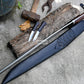 KHUKURI SWORD/ Large kukri Machete/ 21 inches Long Blade Heavy machete/ Full tang/ Leaf spring of truck/ Tempered/Sharpen/Working