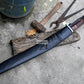 KHUKURI SWORD/ Large kukri Machete/ 21 inches Long Blade Heavy machete/ Full tang/ Leaf spring of truck/ Tempered/Sharpen/Working