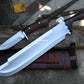PREDATOR BOWIE / 14 inches long Blade bowie knife / Hand forged knife / Made from Leaf spring of truck / Tempered / Sharpen/ Ready to use