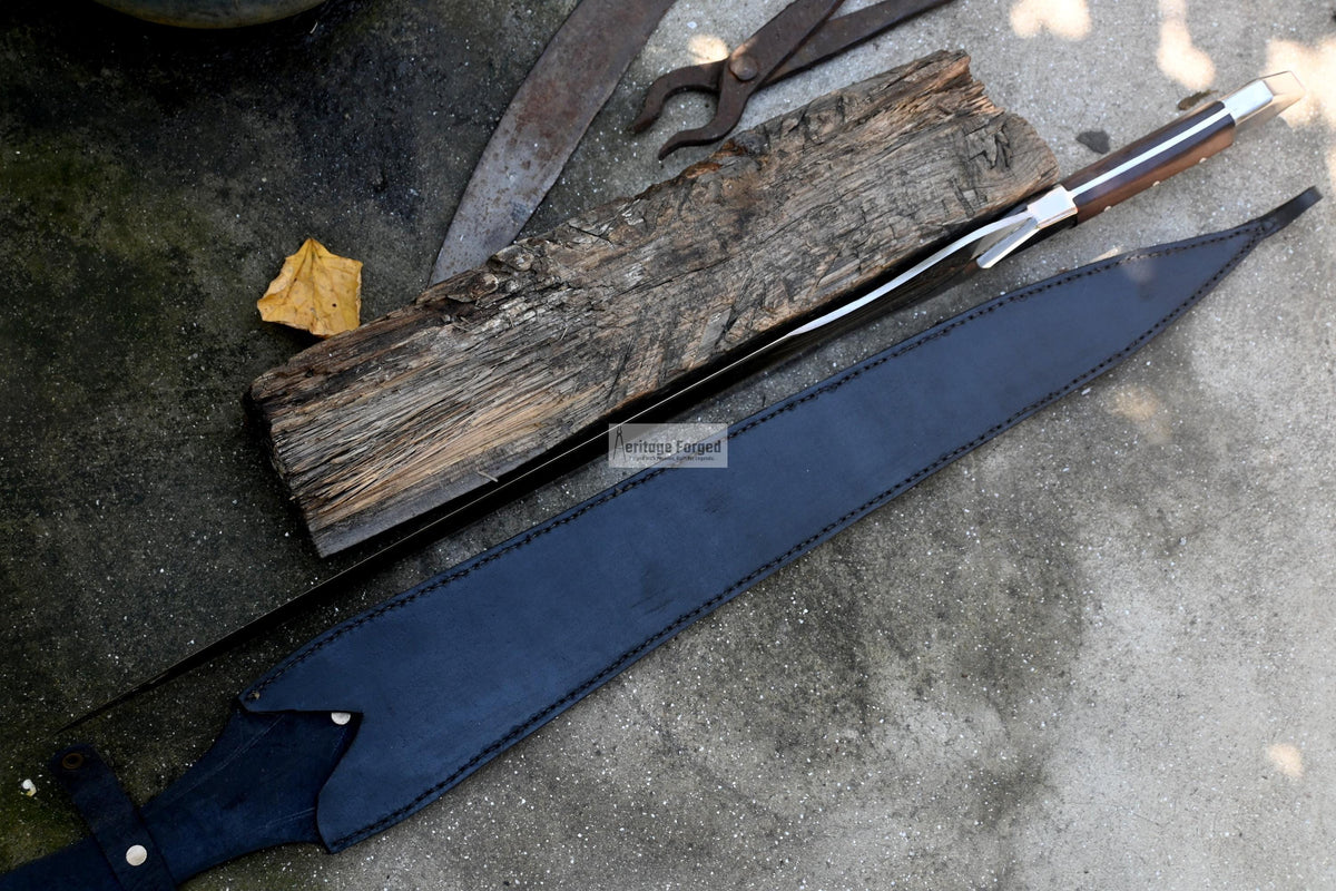 ACHILLES SWORD/22 inches Long Blade hand forged Sword/Leaf spring of truck/Rosewood Handle/Sharpen/Tempered/Ready to use/knife/knives