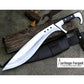 KUKRI MACHETE / Large Jungle Machete/ 16 inches Long Blade Heavy duties machete/ Full tang/ Leaf spring of truck/ Tempered/Sharpen/Working