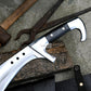 KUKRI MACHETE / Large Jungle Machete/ 16 inches Long Blade Heavy duties machete/ Full tang/ Leaf spring of truck/ Tempered/Sharpen/Working