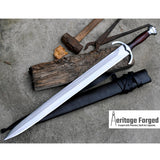 VIKING SWORD/24 inches Long Blade hand forged Sword/Leaf spring of truck/Rosewood Handle/Sharpen/Tempered/Ready to use/knife/knives