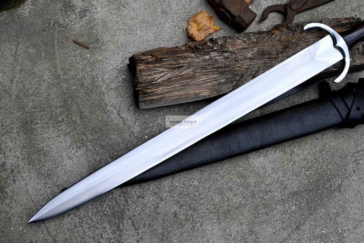 VIKING SWORD/24 inches Long Blade hand forged Sword/Leaf spring of truck/Rosewood Handle/Sharpen/Tempered/Ready to use/knife/knives