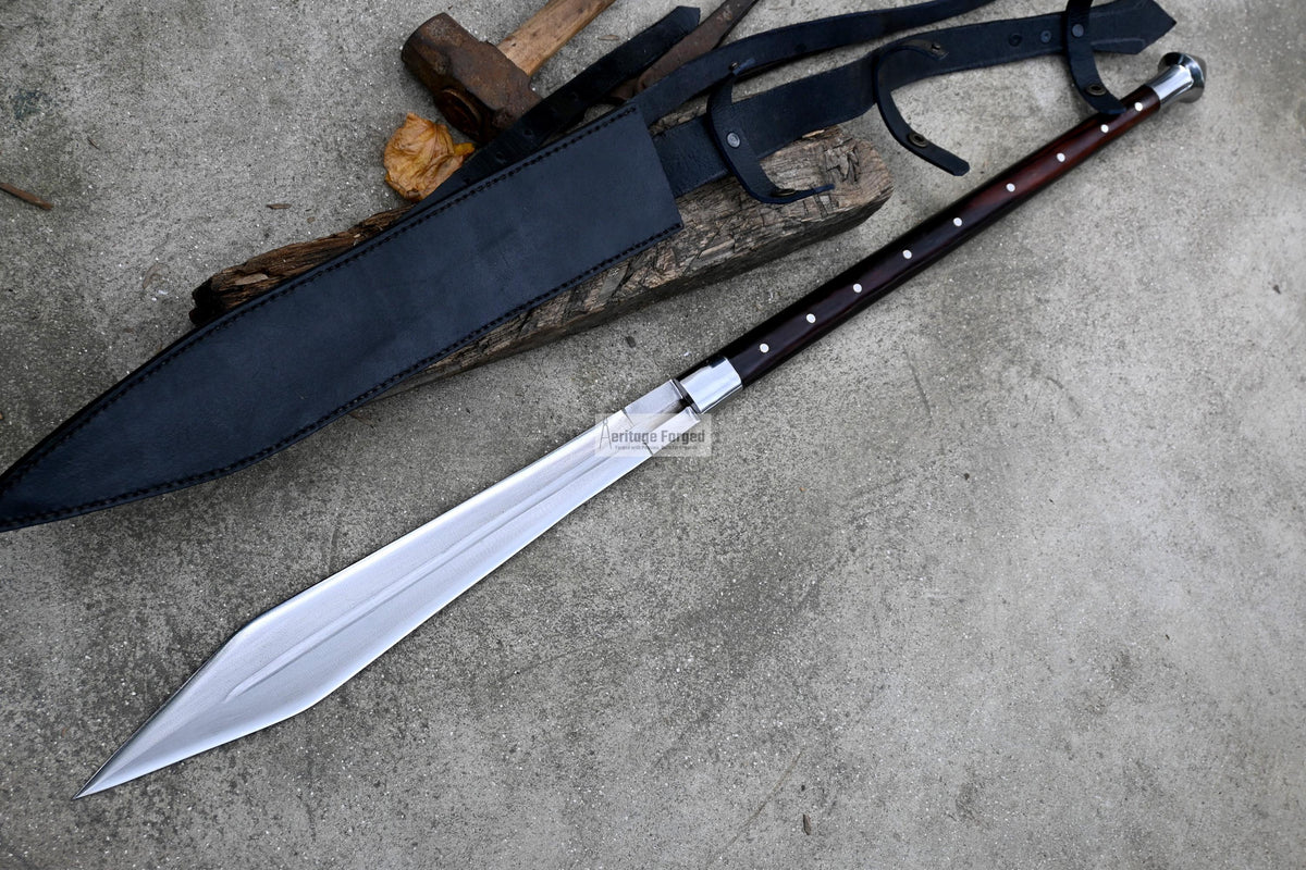 GLADIUS SPEAR / hand forged spear /17 inches Long Blade spear/ Greek Spear/ Full tang/ Leaf spring of truck/ Tempered/Sharpen
